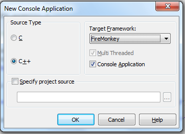 Wizard para criar aplicações console em C++Builder